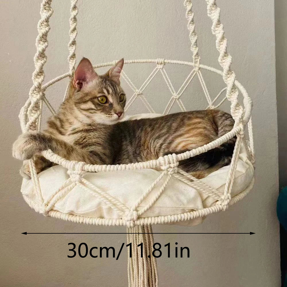 Hand-Woven Kitten Hammock Hanging Cat Bed