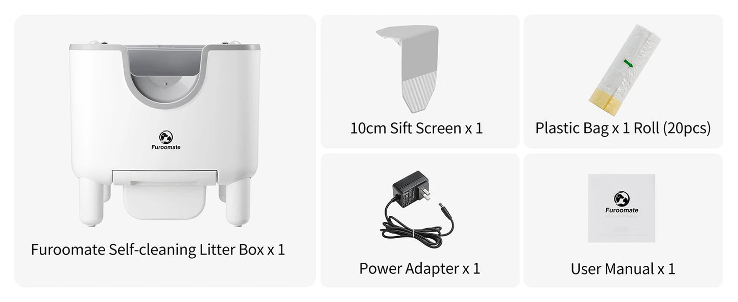 Smart Self-Cleaning Cat Litter Box – Open-Top, Odor Control