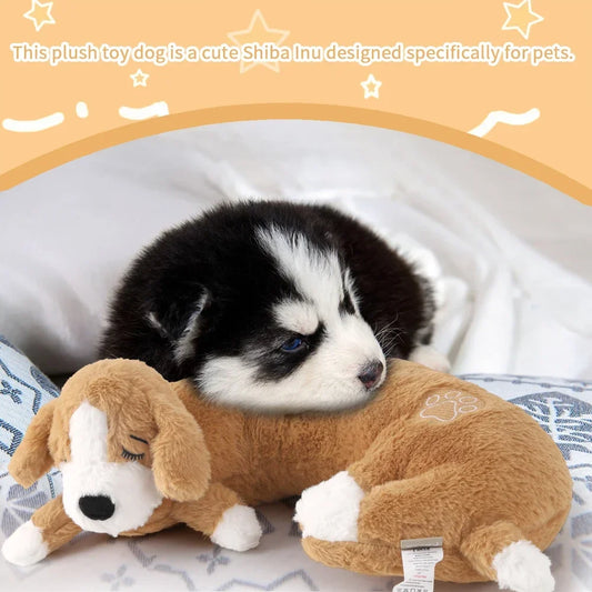 Waggy Tail Curved Heartbeat Comfort Pillow for dogs and cats, designed for behavioral training and anxiety relief.