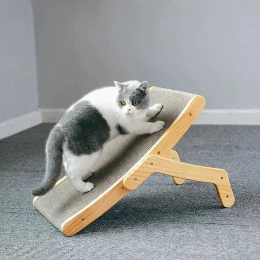 3-in-1 Wooden Cat Scratcher Lounge Bed – Detachable
