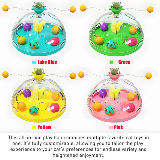 Cat Toy Box Set – Catnip Ball, Rotating Teaser Wand & Interactive Indoor Toys