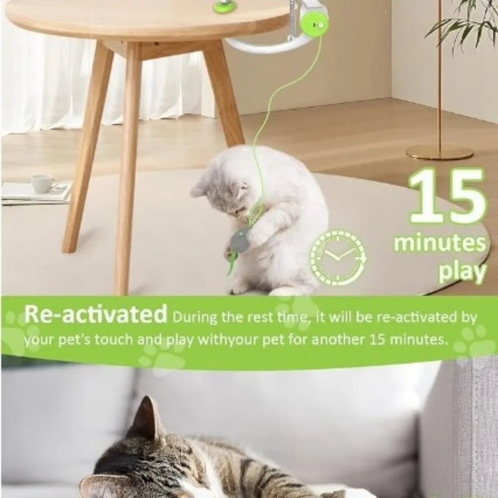 Door-Hanging Auto Cat Toy – 3 Mice, Electric Teaser