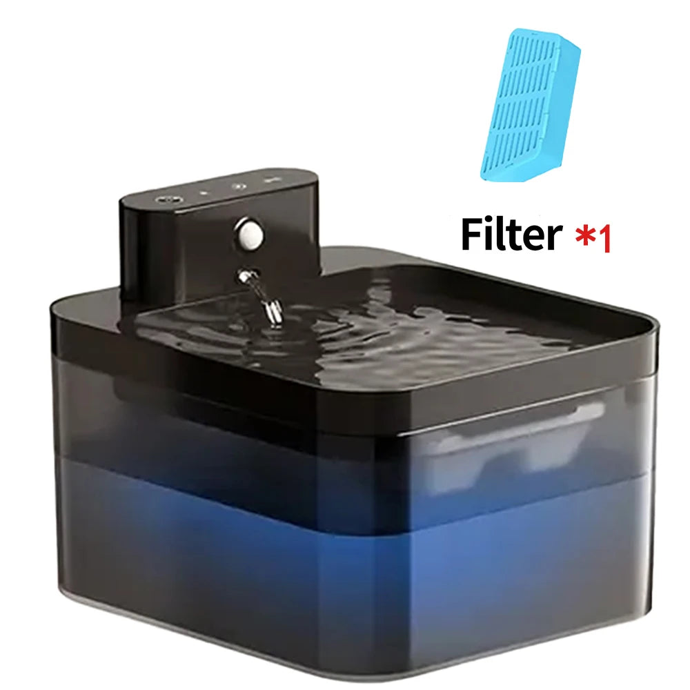 2.2L Wireless Cat Water Fountain Battery Operated Automatic Pet Water Fountain With Motion Sensor Dog Cat Water Dispenser Bowl