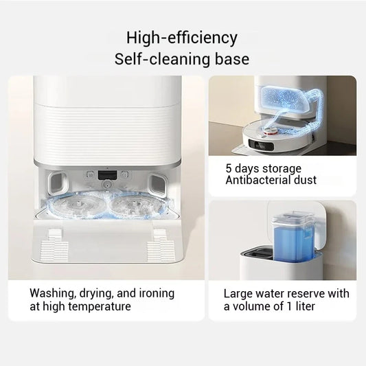 Xiaomi Mijia M30S robot vacuum and mop with LiDAR navigation, auto dust emptying, self-wash, designed for pet hair cleaning.