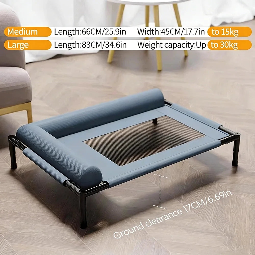 Pet Floor-Off Raised Mesh Bed Breathable Mesh Pet Bed Four Seasons Universal Dog Bed Detachable Washable Moisture-Proof