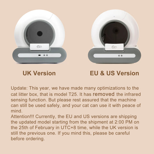 Waggy Tail smart self-cleaning cat litter box with app control, featuring modern design and automatic cleaning system.