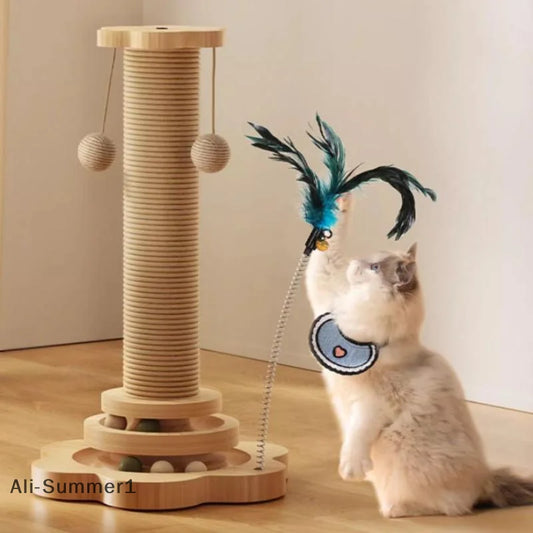 Sisal Cat Scratching Board Turntable – Wear-Resistant Climbing Toy
