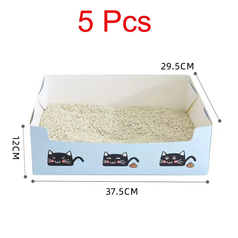 Disposable Cat Litter Box PP Waterproof Box Cat Toilet Special Cat Toilet Oversized Folding Cat Portable Outdoor Temporary Car