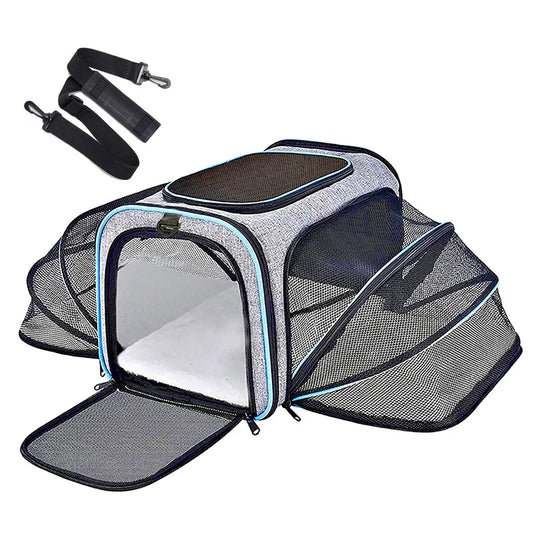 Foldable Mesh Pet Carrier Bag – Expandable & Breathable