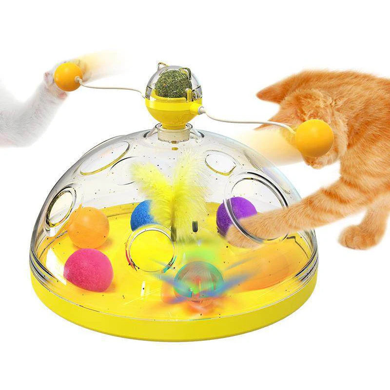 Cat Toy Box Set – Catnip Ball, Rotating Teaser Wand & Indoor Toys