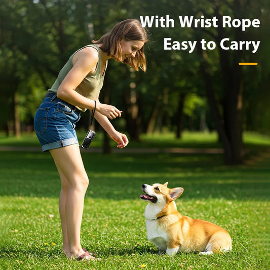 ROJECO Ultrasonic Dog Repeller Anti Barking Training Deterrent Device Rechargeable High Power Dog Repeller With LED Flashlight 