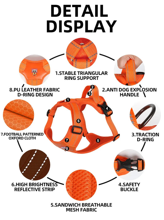 Doberman Pinscher Dog Harness Reflective Medium Large Dog Tactical Vest Large Waterproof Dog Harness Pet Accessories Supplies