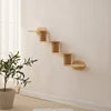 Luxury Large Cat Tree with Simple Style Cat Shelves Wood Pet Play House with Scratches Wall Steps Interactive Movement Pet Toys