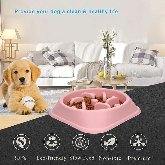 Dog Slow Feeder Puzzle Bowl – Non-Slip, Anti-Gulping