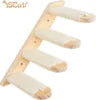 2025 Hot Selling Eco-Friendly Wooden Cat Climbing Frame Modern Luxury DIY Wall-Mounted Four-Step Staircase with Jute Scratching