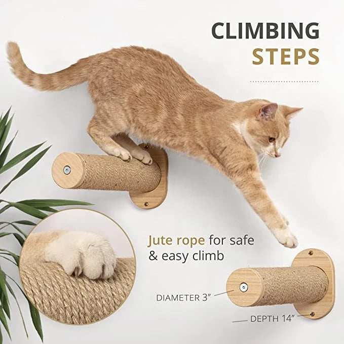 Customizable Cat Wall Tree with Shelves & Hammock