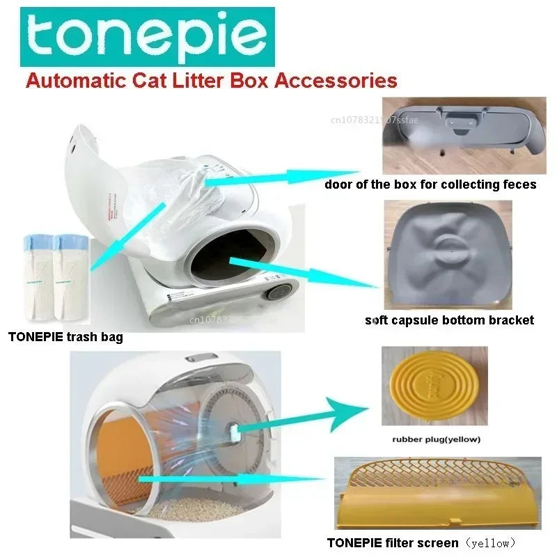 TONEPIE-Cat Litter Box Liners, Garbage Bag, Pull-and-Tie Bags for Easy Clean, Poop Bags, Cat Supplies, 470x450mm