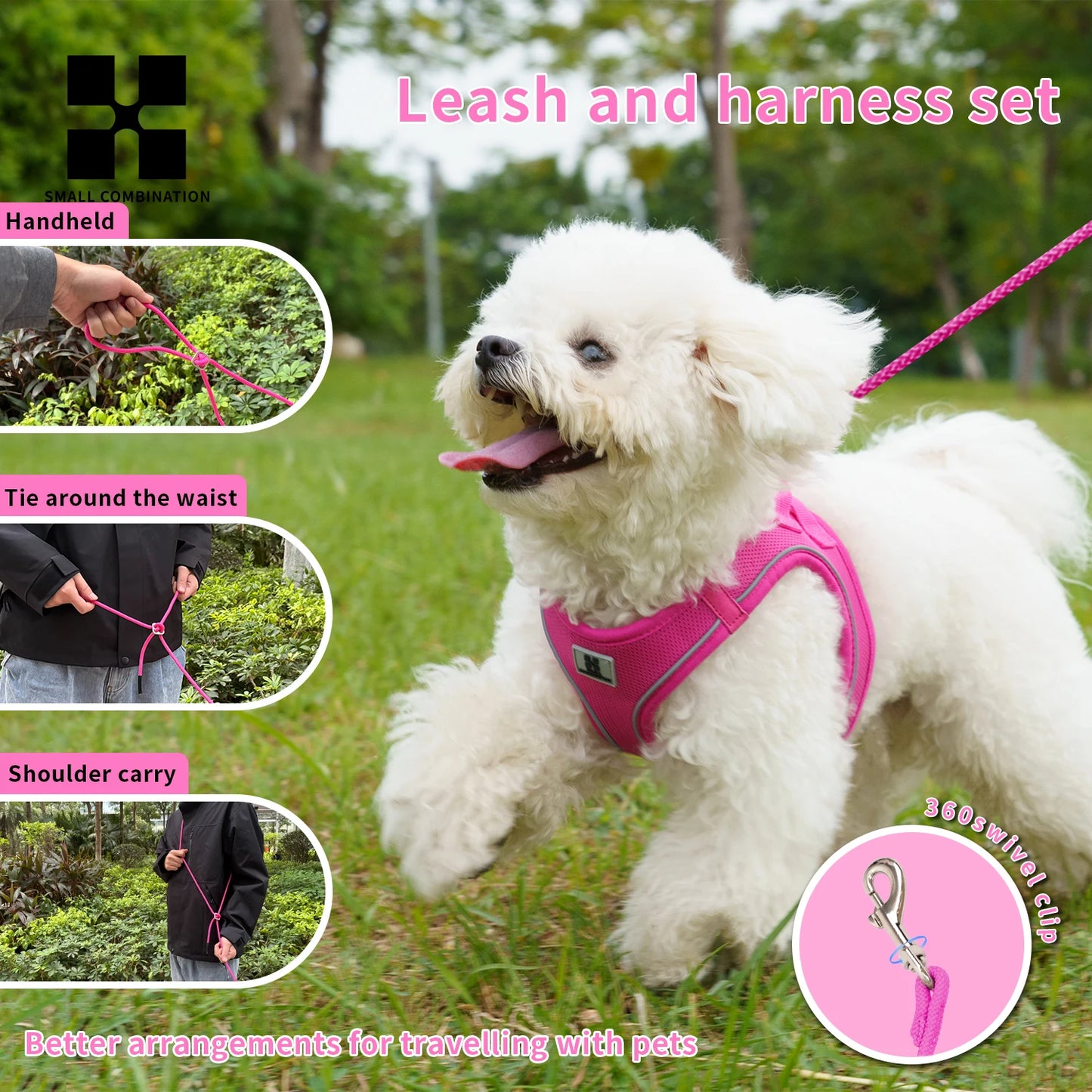 Reflective Dog Harness & Leash Set – Adjustable Vest