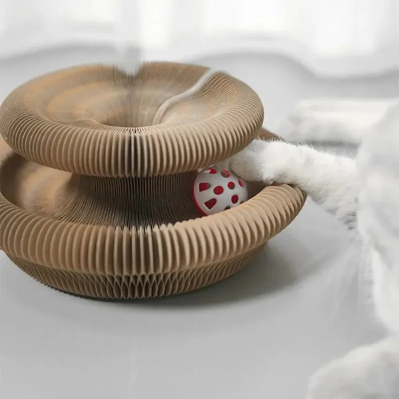 Cat Accordion Scratcher – Scratch Pad, Toy Ball & Kitty Set