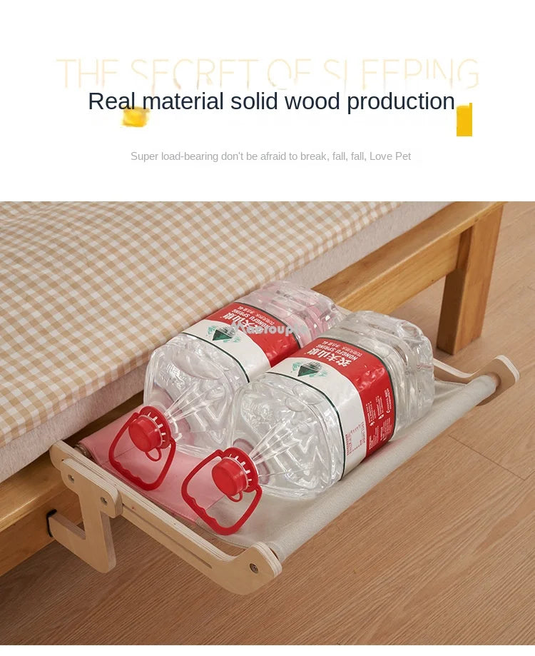 Cat Window Perch Wooden Assembly Hanging Bed Pet Mat  Cozy Sunny Seat Window Mounted Cats Hammock Aerial Pet Shelf Nest Beds