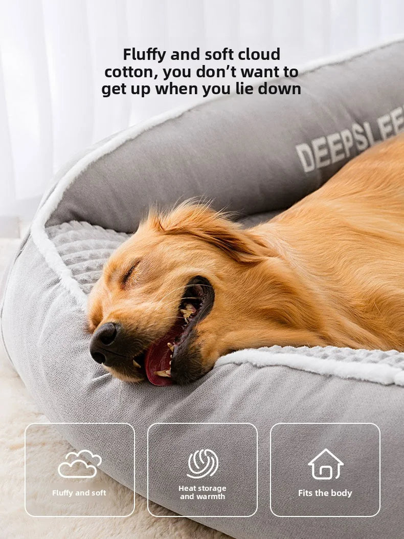 Non-Slip Winter Pet Kennel Bed – Soft & Washable