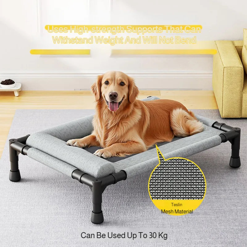 Raised Breathable Mesh Pet Bed with Pillow – Cats & Dogs