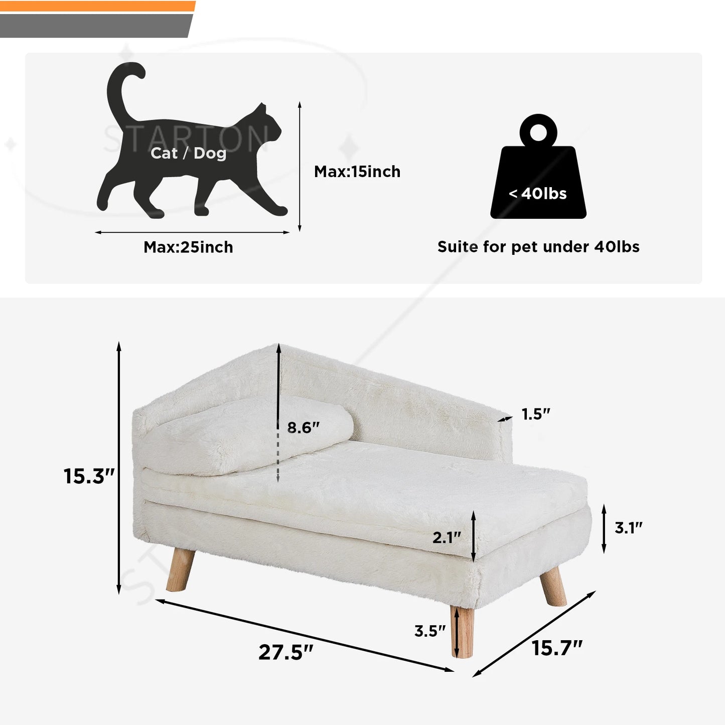 Nordic Wooden Pet Stool Bed – Waterproof Cozy Pad