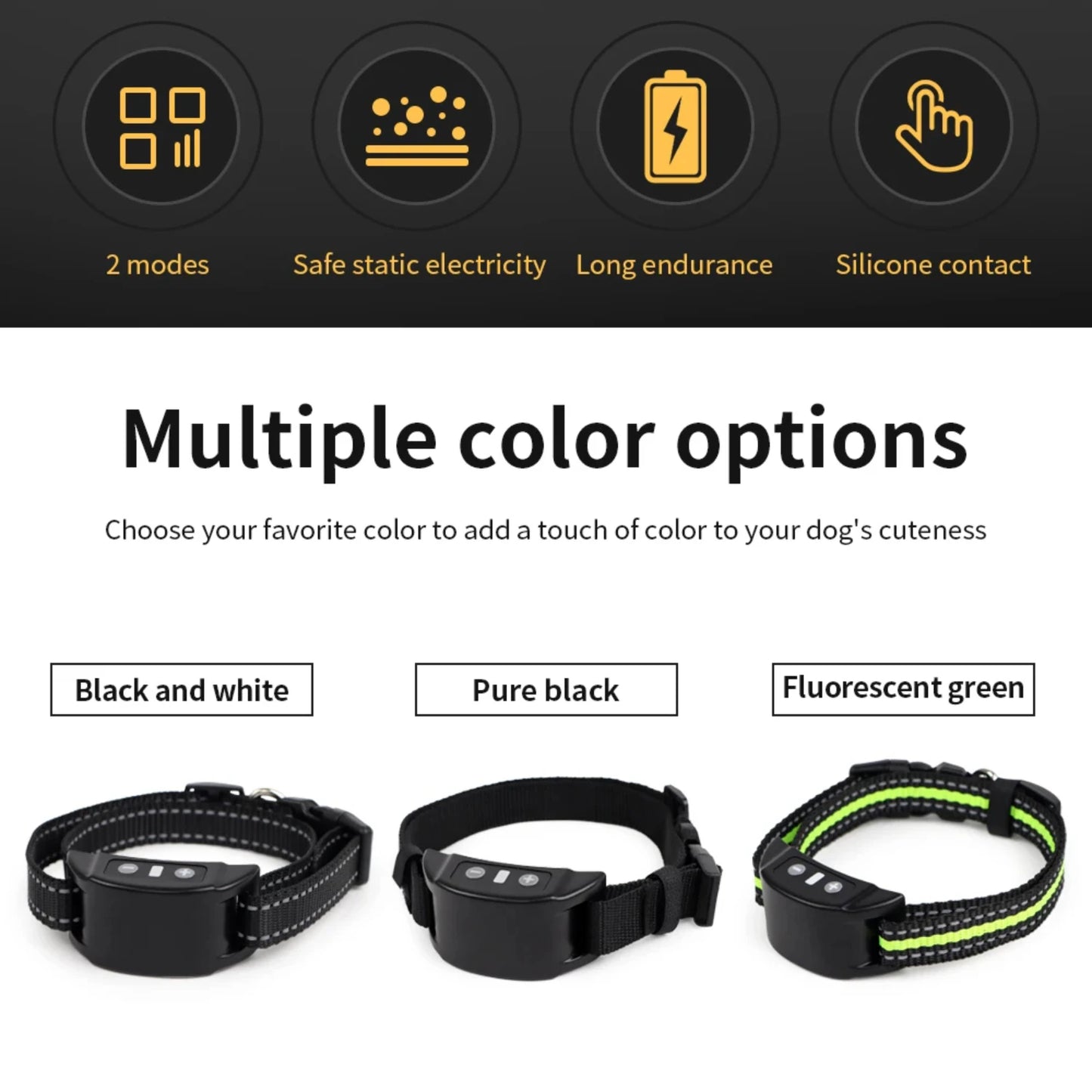 Electric Anti-Bark Collar – USB Rechargeable, Safe Static Shock