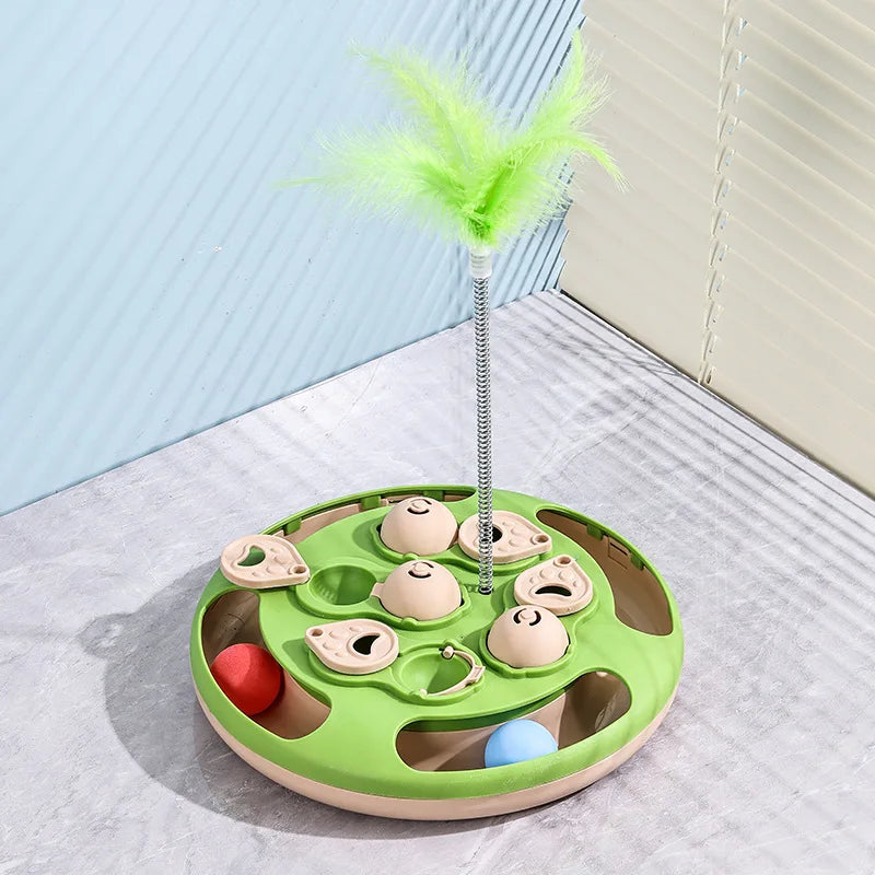 Smart Cat Puzzle Slow Feeder – Interactive Turntable Toy