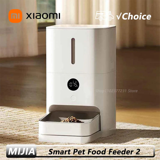 Xiaomi Mijia Smart Pet Feeder 2 by Waggy Tail with 5L capacity, HD screen, precise weighing, and food alert features