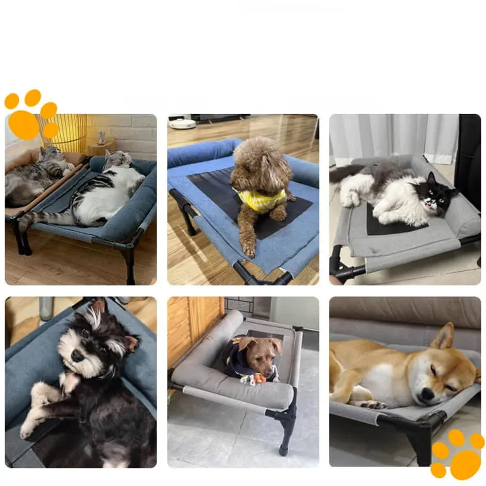 Pet Floor-Off Raised Mesh Bed Breathable Mesh Pet Bed Four Seasons Universal Dog Bed Detachable Washable Moisture-Proof