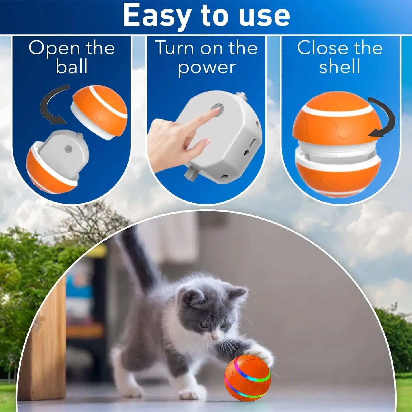 Remote Control Interactive Pet Ball – Waterproof, Flashing