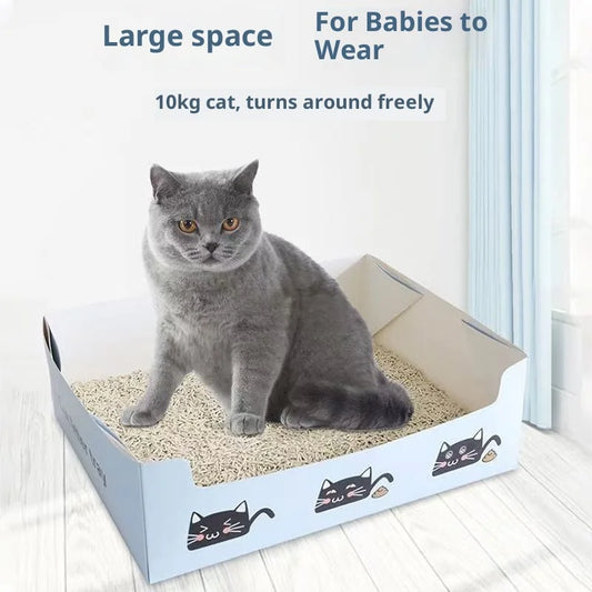 Disposable Cat Litter Box PP Waterproof Box Cat Toilet Special Cat Toilet Oversized Folding Cat Portable Outdoor Temporary Car