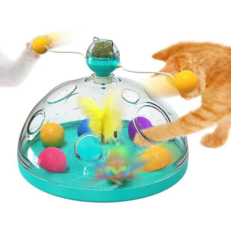 Cat Toy Box Set – Catnip Ball, Rotating Teaser Wand & Indoor Toys