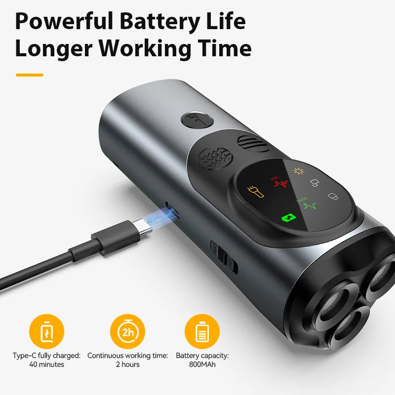 ROJECO Ultrasonic Dog Repeller Anti Barking Training Deterrent Device Rechargeable High Power Dog Repeller With LED Flashlight ﻿