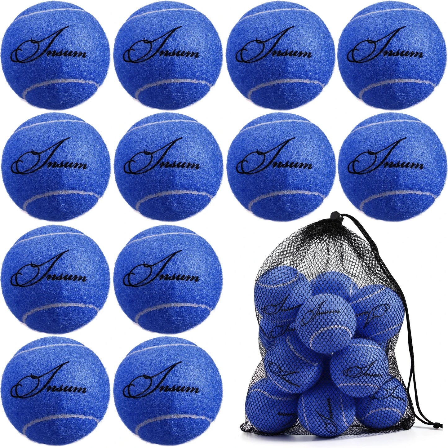 AMA Tennis Balls,12-Pack Advanced Training Tennis Balls for Beginner, Pet Dog practice Tennis Balls with Mesh Bag for Easy Carry
