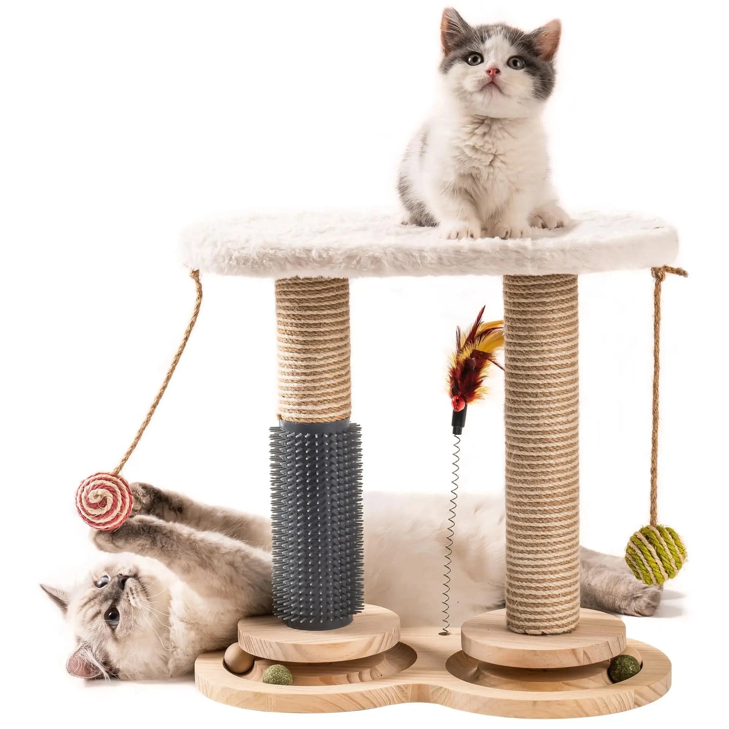 Cat Tree Use Cat Scratching Post with Scratching Sticker Massager for Cat Climbing Replacement Post Sisal Rope Scratch Furniture