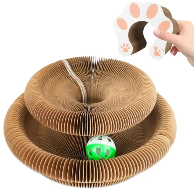 Cat Accordion Scratcher – Scratch Pad, Toy Ball & Kitty Set