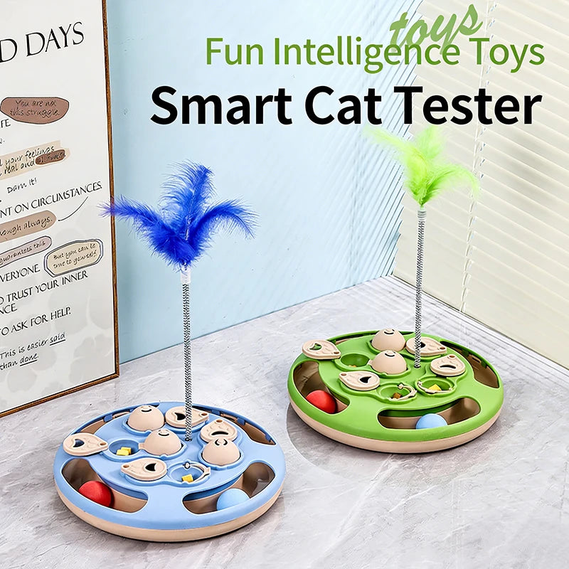 Smart Cat Puzzle Slow Feeder – Interactive Turntable Toy