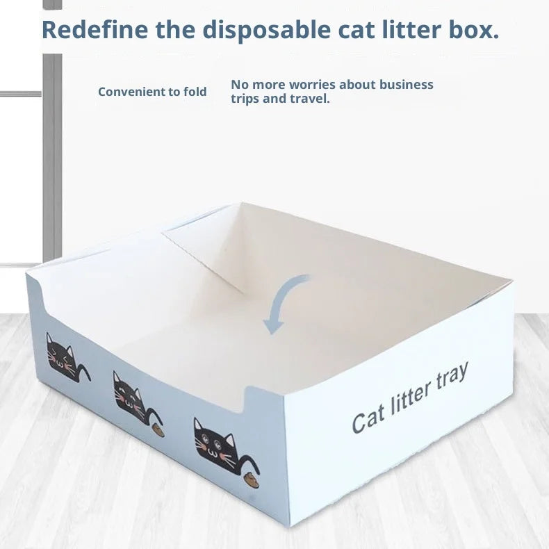 Disposable Cat Litter Box PP Waterproof Box Cat Toilet Special Cat Toilet Oversized Folding Cat Portable Outdoor Temporary Car