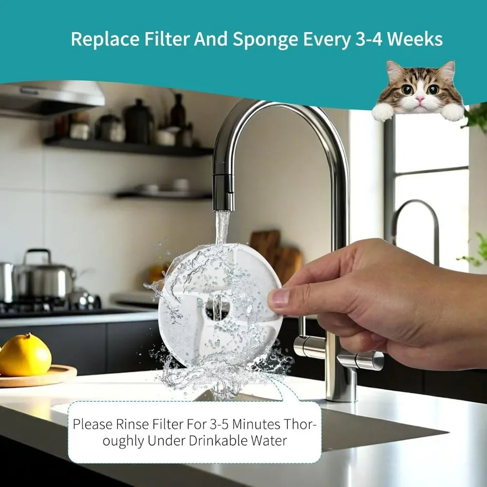 Pet Fountain Activated Carbon Replaced Filter Replacement Filters For Cat Dog Water Fountain Stainless Steel Dispenser Feeders