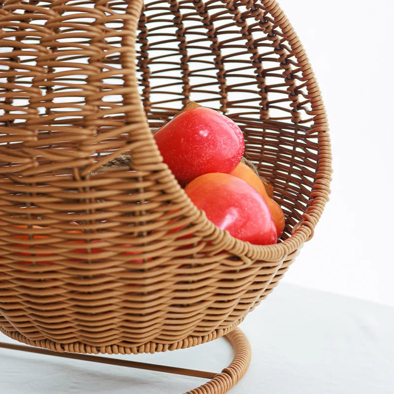 Cat Cage Household Small Family Cat Nest Hanging Basket Imitation Rattan Weaving Hanging Basket Desktop Snack Candy Fruit Basket