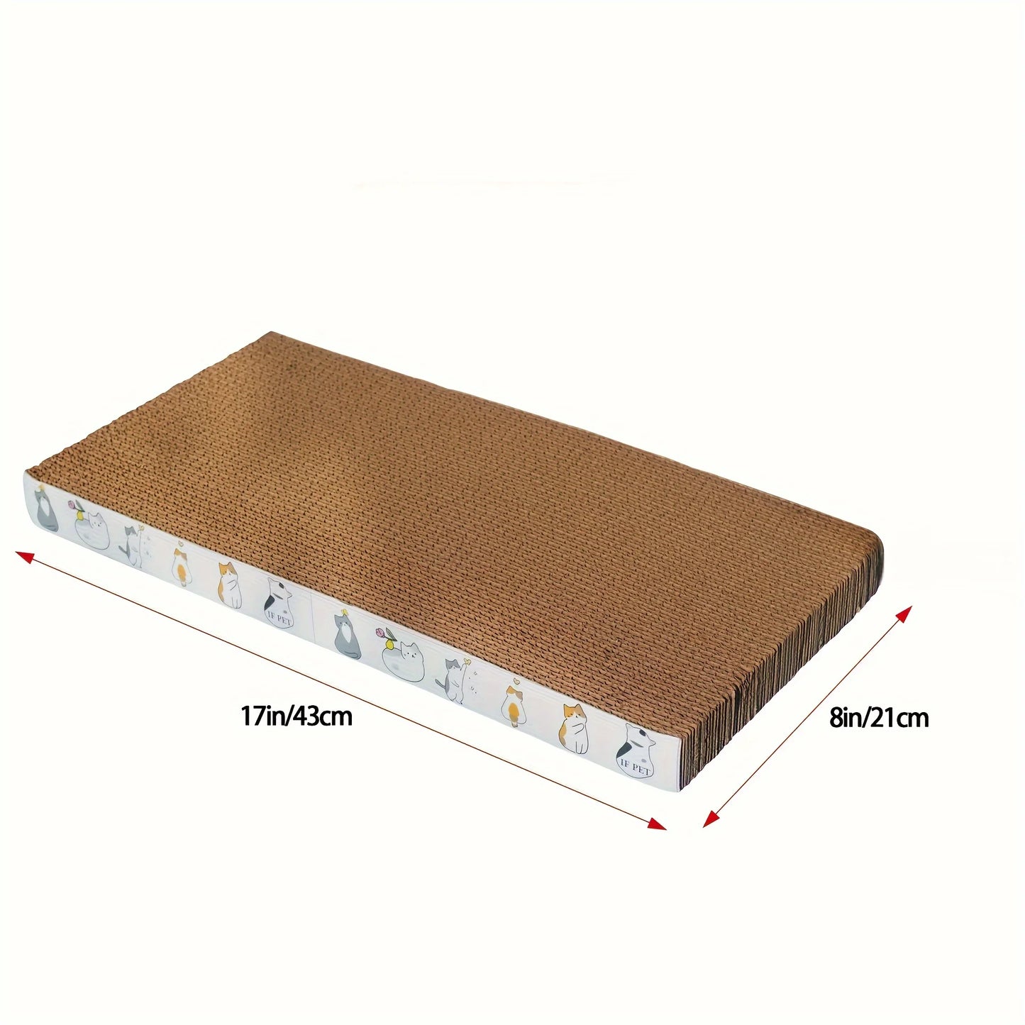 1 pcs Extra-Durable Cat Scratching Pad - Thick, Non-Shedding Corrugated Cardboard with Wave Design for Indoor Cats