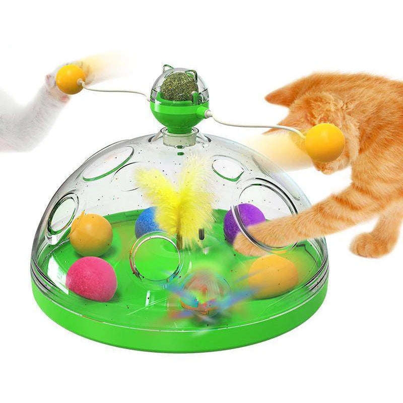 Cat Toy Box Set – Catnip Ball, Rotating Teaser Wand & Indoor Toys