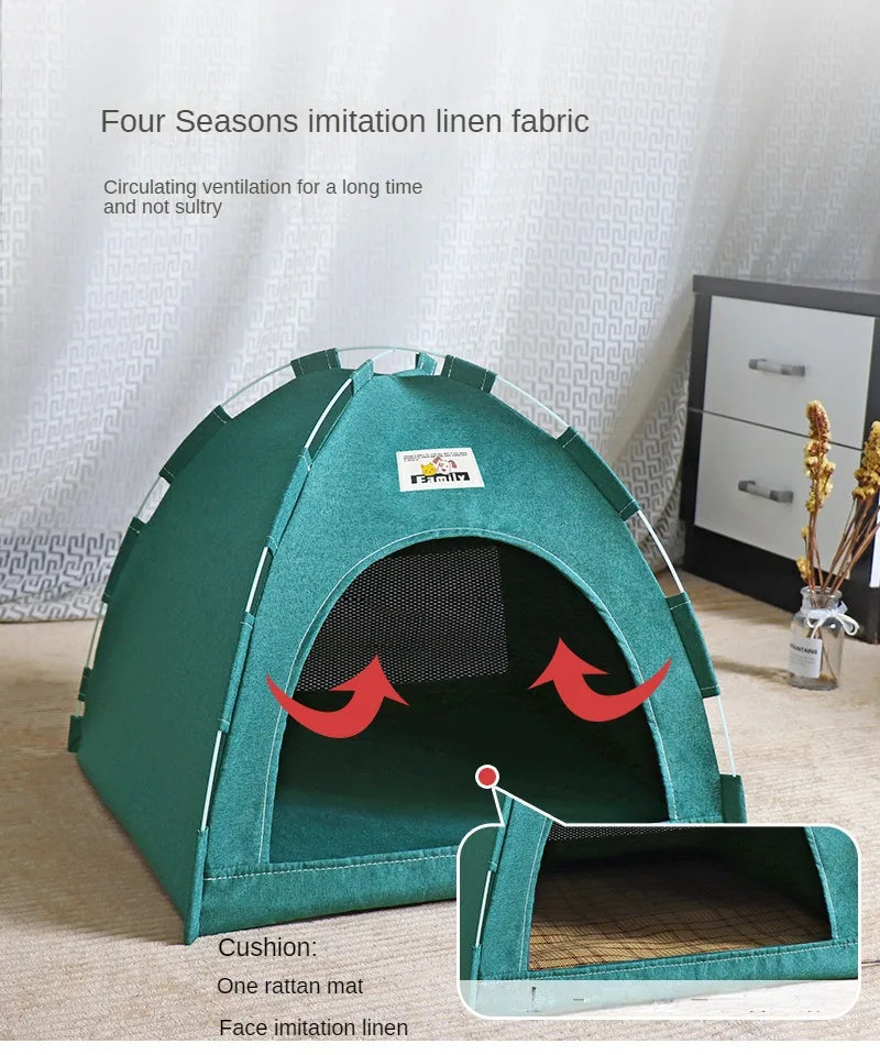 Foldable Pet Tent House – Breathable, All-Season