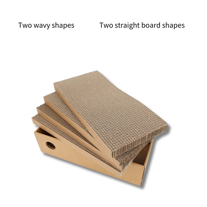 4 Pack 1 Cat Scratching Post Cardboard Box for Indoor Cats, Cat Scratching Mat Cardboard Box for Indoor Cats and Kittens