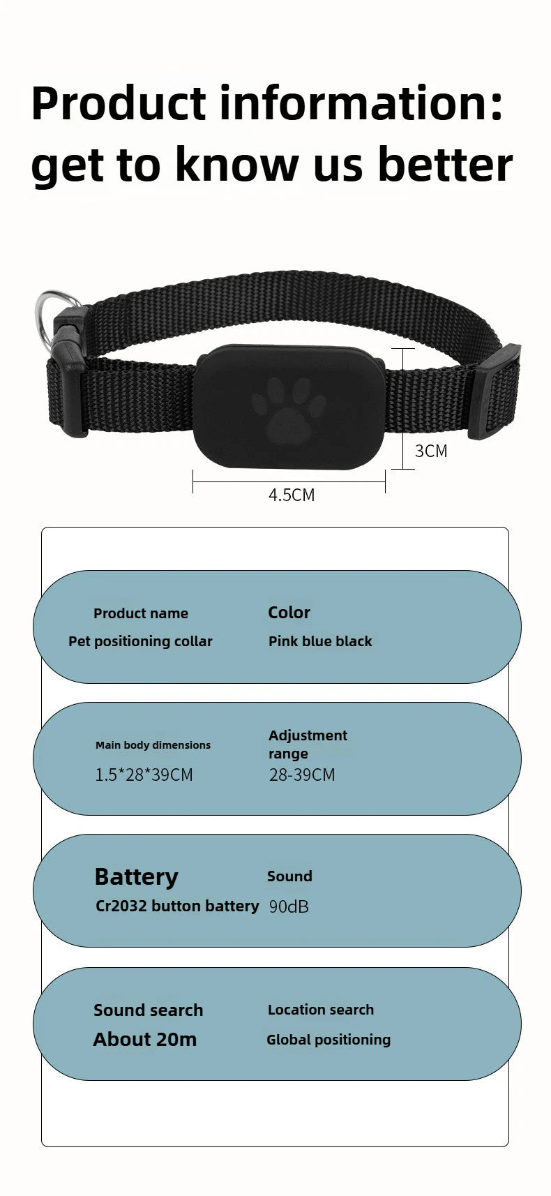 GPS Tracking Collar for Cats – Long Battery Life, Safety & Location Tracking
