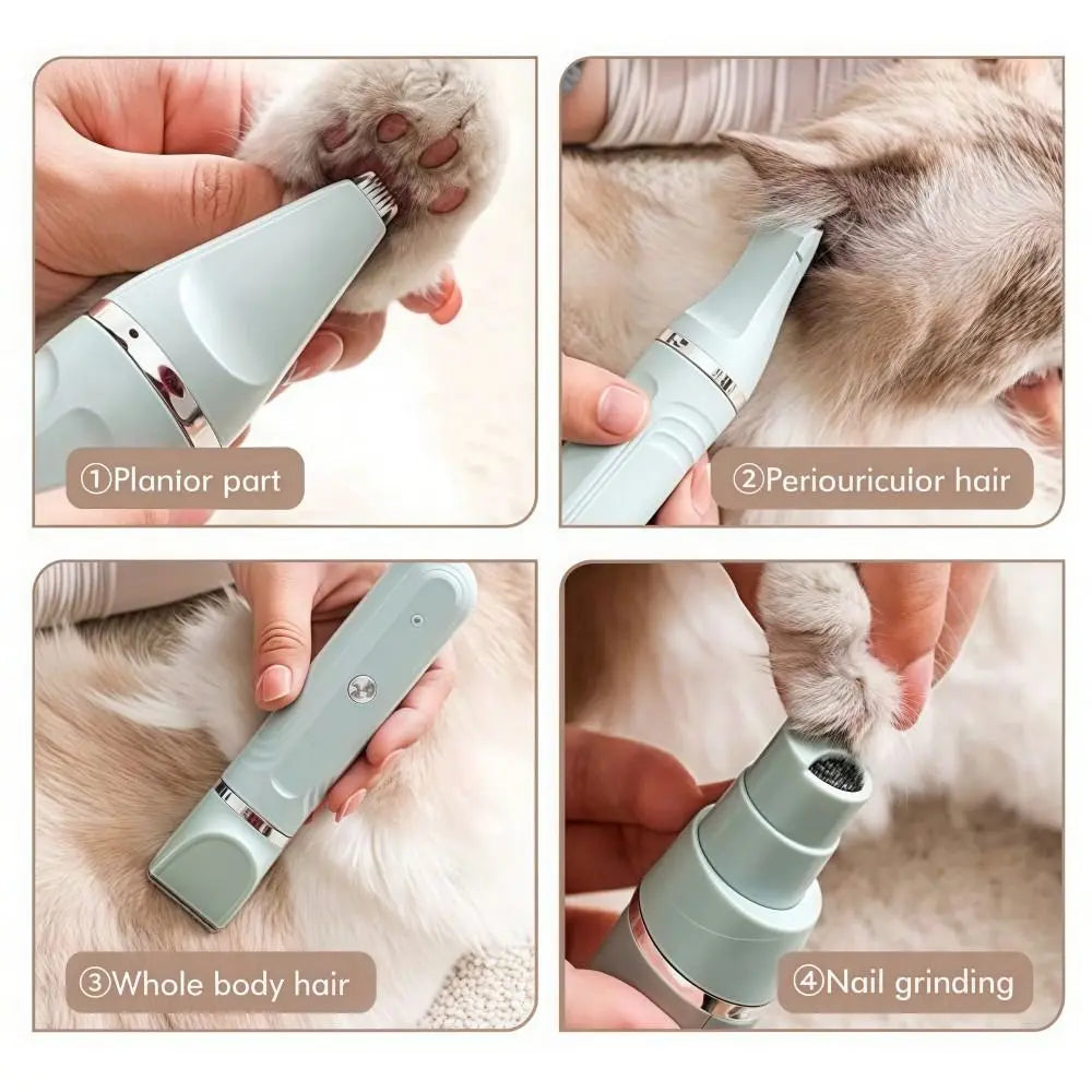 4-in-1 Cordless Dog Grooming Clippers – Low Noise