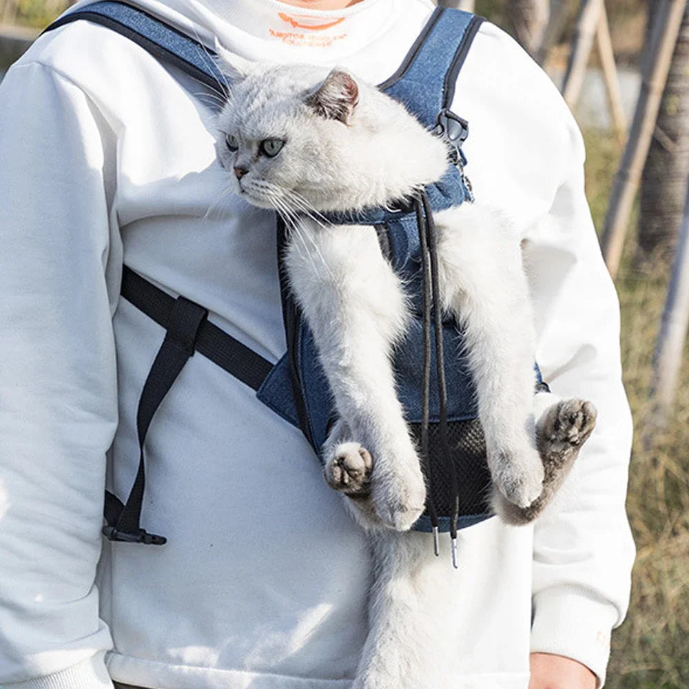 Pets Products Denim Pet Dog Backpack Outdoor Travel Cat Carrier Bag for Small Dogs Breathable Shoulder Puppy Kedi Carring Bags