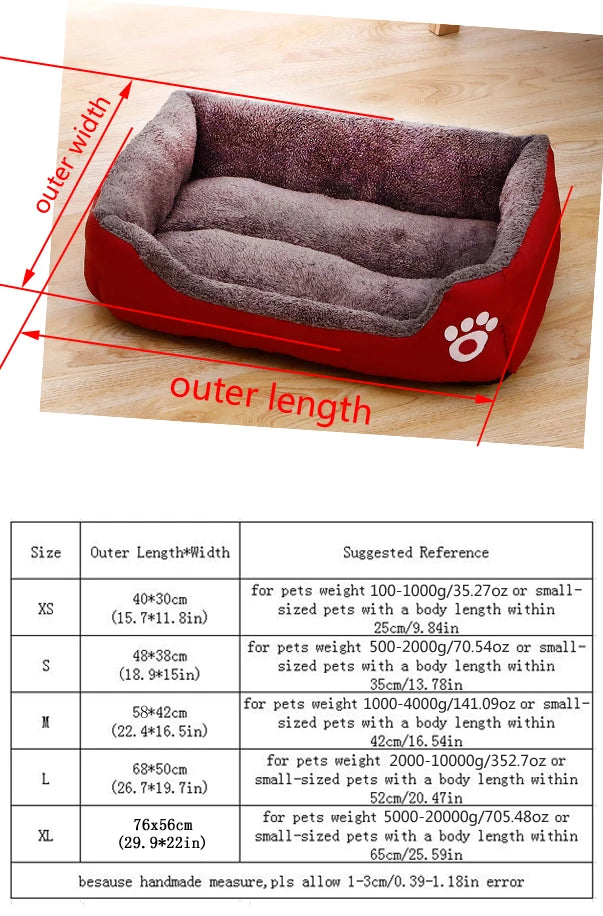 Classic Soft Cotton Pet Bed – Breathable, All Sizes